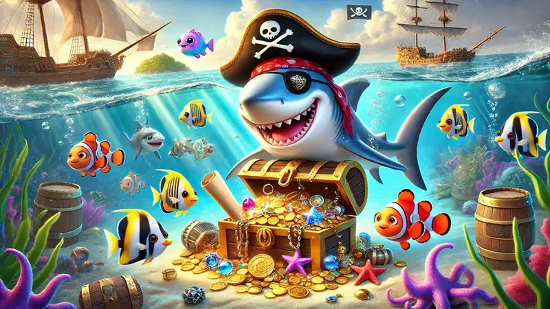 Adegan target ikan dan efek visual permainan arcade