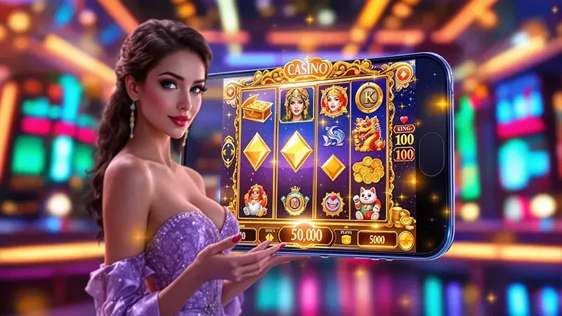 Visual permainan slot bertema dengan simbol berwarna