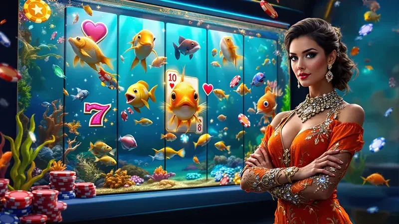 Antarmuka slot mobile dengan reel dan simbol bonus